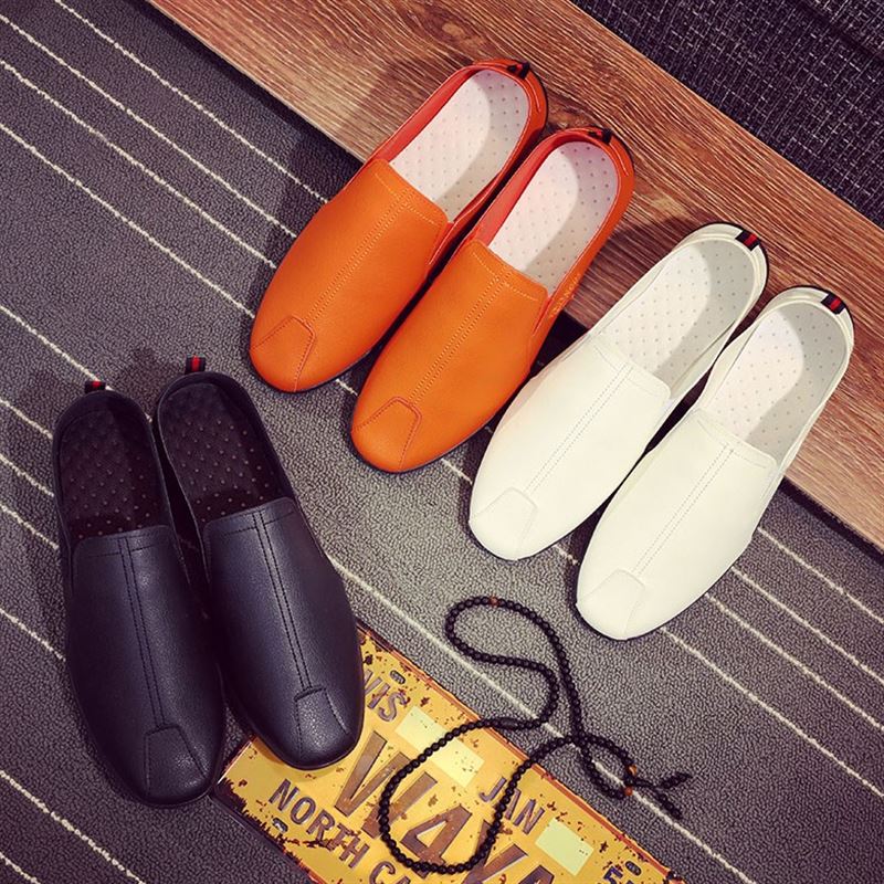 Yinglen Leather Shoes Men's Bean Shoes Fall Fashion Casual Youth Men's Cloth Shoes Spring Autumn RMB10  Shoes Sails Sloth Shoes Sloth Shoes