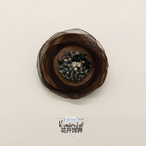 Korean fabric flower corsage fashion versatile elegant pin crystal beaded brooch womens skirt cardigan accessories