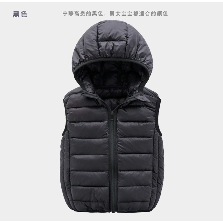 Trẻ em xuống vest cotton bé trai và bé gái mùa thu và mùa đông nhẹ trong cậu bé áo trùm đầu ấm áp bên ngoài mặc vest quần áo trẻ em xuất khẩu