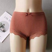 Ms. Modal waist seamless underwear womens high-end lace cotton crotch bag hip size triangle shorts fat MM