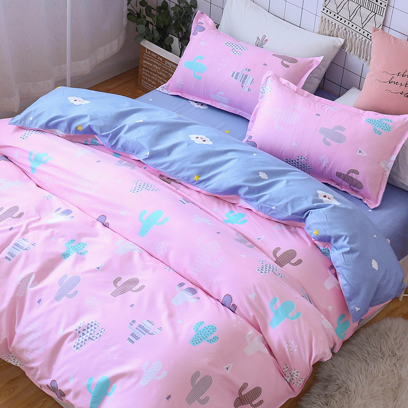 Mùa hè nhỏ tươi 1.5 hoặc 1.8x2 mét khăn trải giường quilt bộ bốn bộ của duy nhất ký túc xá sinh viên ba bộ 1.2 M