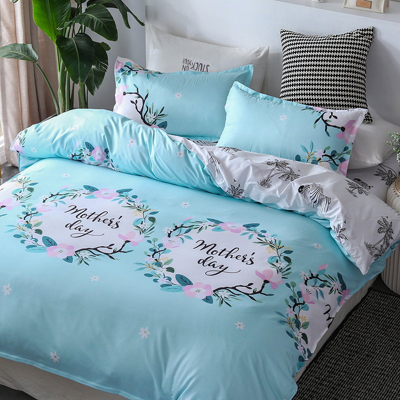 Phong cách bắc âu sọc sheets quilt bìa ký túc xá sinh viên ba mảnh bộ đồ giường bốn mảnh đặt 1.5 1.8 2 m meter chăn gối