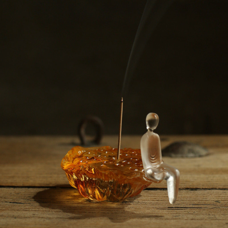 Buddha lotus Coloured glaze incense inserted Bodhisattva lotus creative Buddha joss stick seat town house feng shui furnishing articles