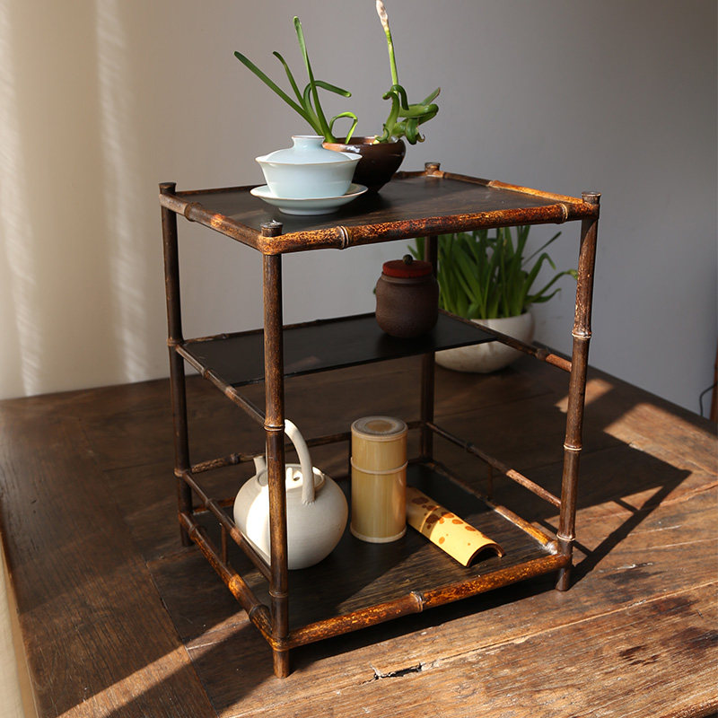 Gengyun Plain Tea shed Zizhu desktop tea shed Japanese Kung Fu tea props Bamboo Sencha Shed Bogu rack storage