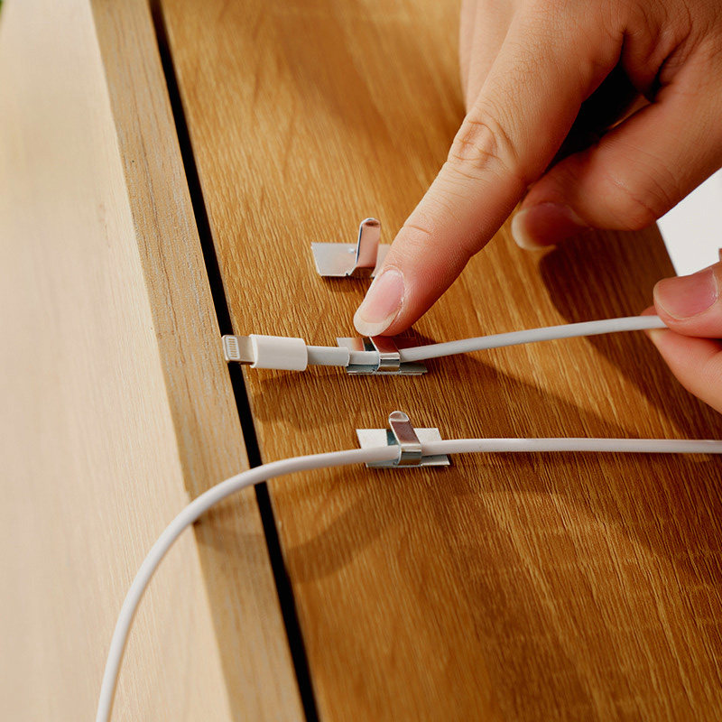 Bendable wire fixing clip metal adjustable network cable data cable plug-in cable routing paste nail-free line clip