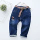 Mùa thu và mùa đông quần trẻ em cotton thun hai lớp quần bé trai dày hai lớp với quần dài thấm mồ hôi