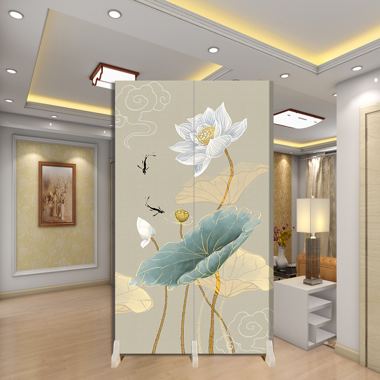 Small Room Divider for Bed, Bedroom, Bathroom, Living Room, Toilet, Entryway Partition, Imitation Wall, Movable and Foldable