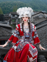 Aou red Miao Miao costumes female Tujia Family Yunnan Guizhou Dance Entire to serve Miao Zihai Brigade for a True New