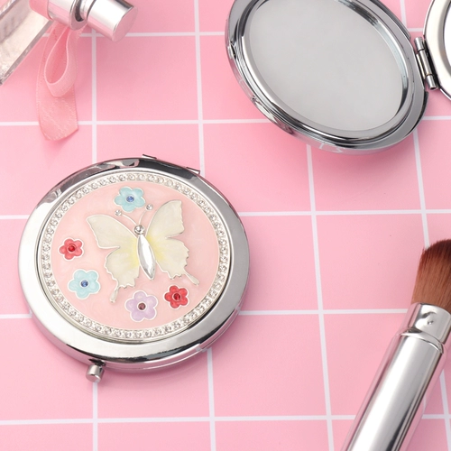 LASODY Творческое мини -складное зеркало макияжа с двойным кругом с двумя зеркальными девушками подарка на день рождения подарок на день рождения