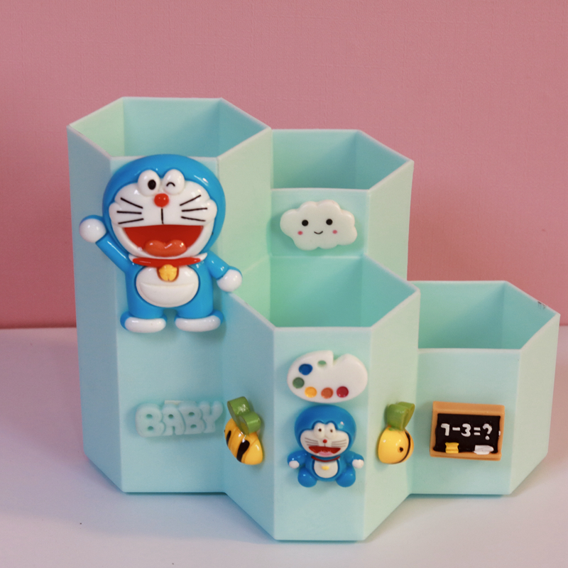 Kids cartoon desktop multifunctional pen holder cute stylish bedroom brush storage box plastic elementary school student pen bucket