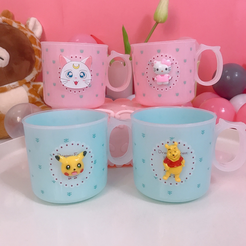 Kitty Cat children's mouthwash cup Cute cartoon creative baby brushing cup Plastic tooth cylinder toothbrush cup Household