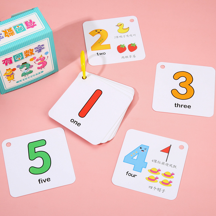 Children's digital card double-sided picture cognitive card 1-100 digital card baby educational toy pictographic early education card