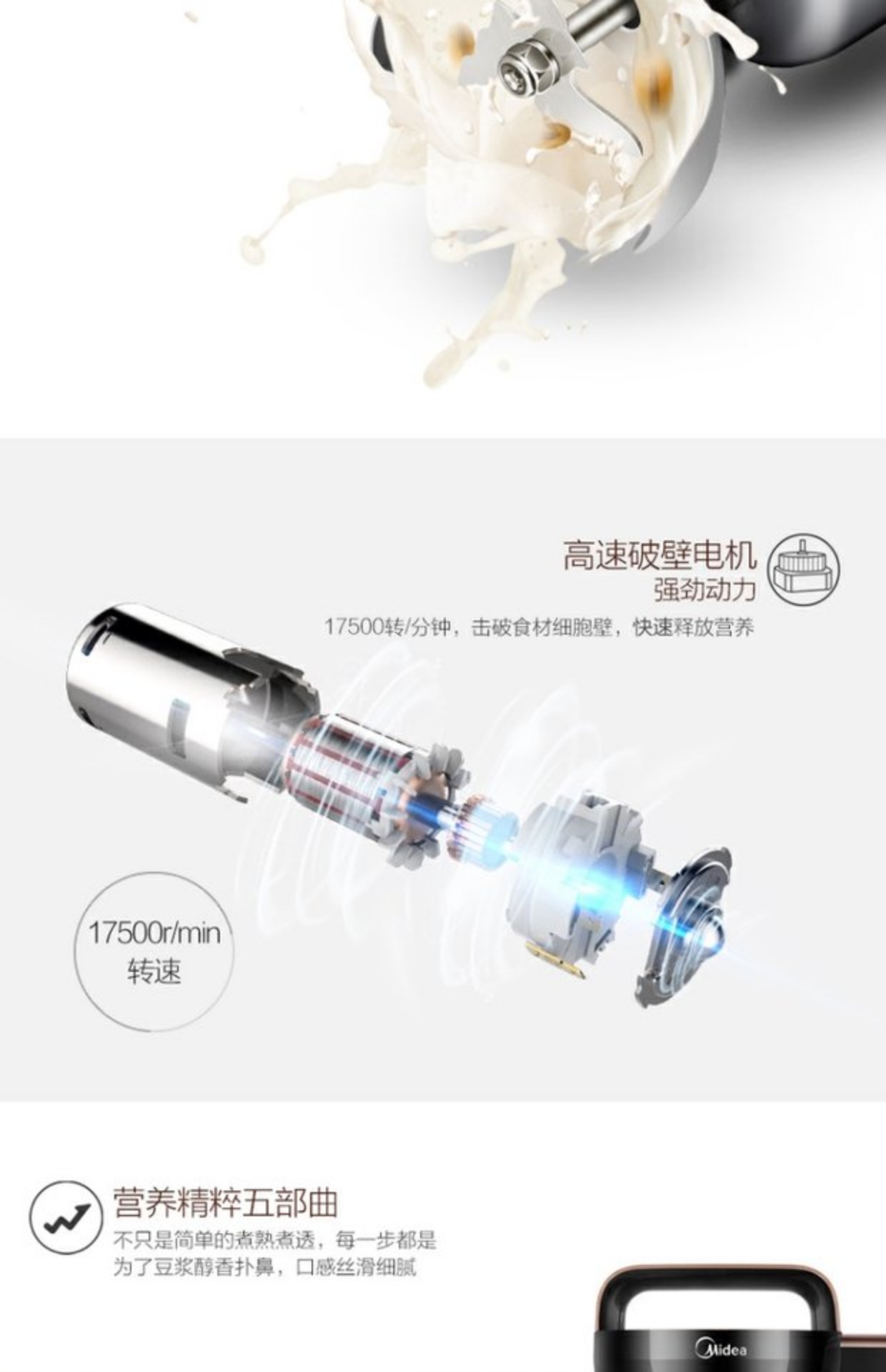 Midea / Midea DJ13B-WHPR8 Máy làm sữa đậu nành tự động đa chức năng sưởi ấm đặt trước bộ lọc miễn phí máy sữa hạt medion