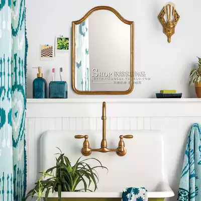 Retro do old bathroom sink mirror bedroom makeup table vanity mirror foyer wall hanging corridor decorative mirror custom