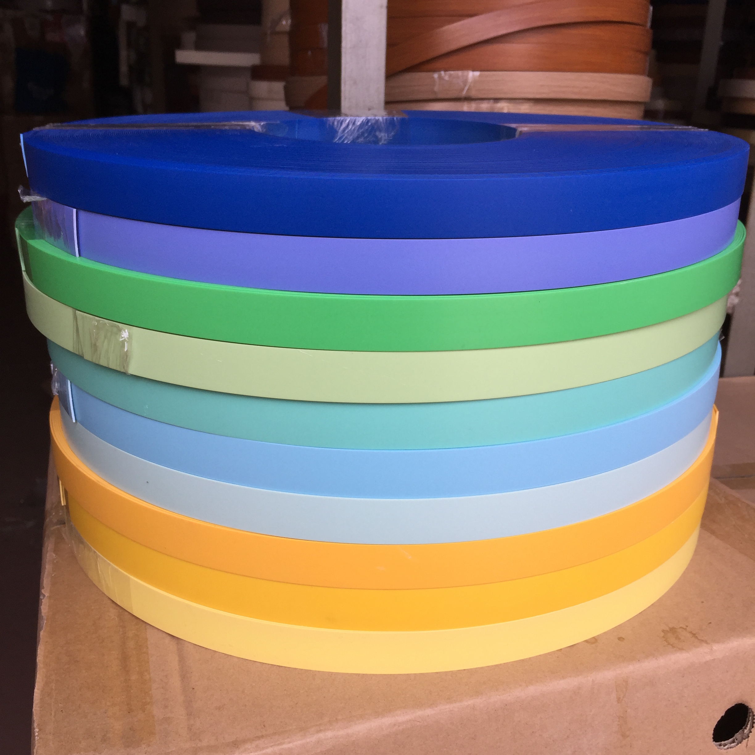 1MM thick *22MM width All kinds of plain color series PVC furniture edge banding strip a roll of 100 meters