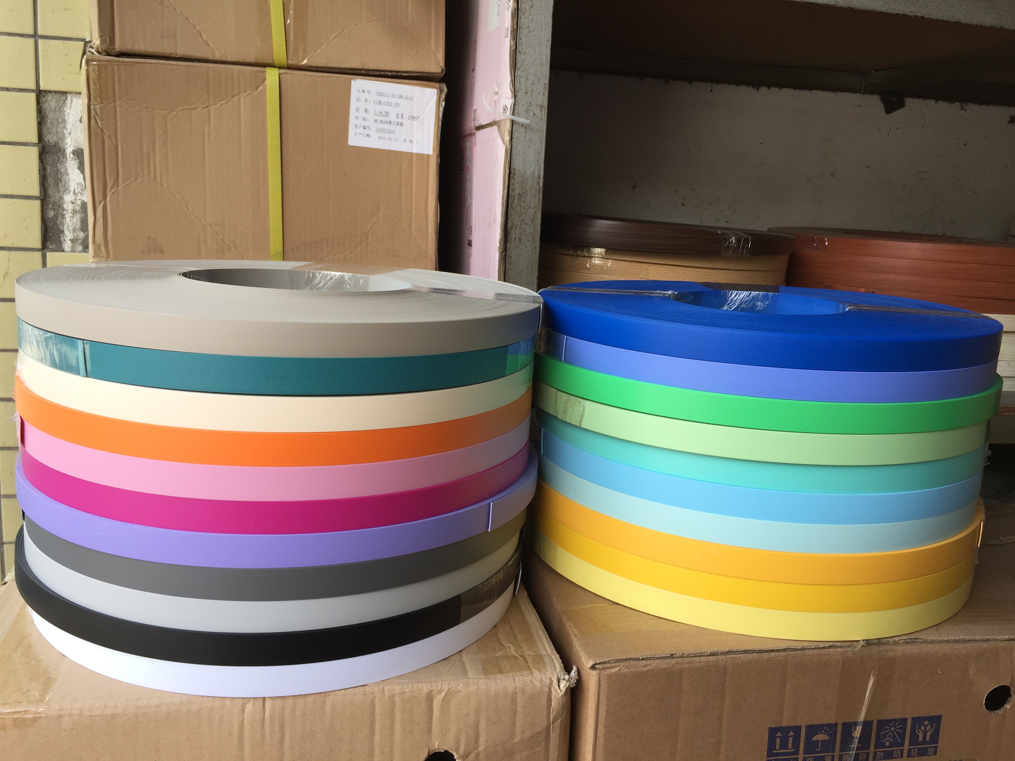 1 5MM thick * 22MM wide various plain series PVC furniture edge banding a roll of 100 meters