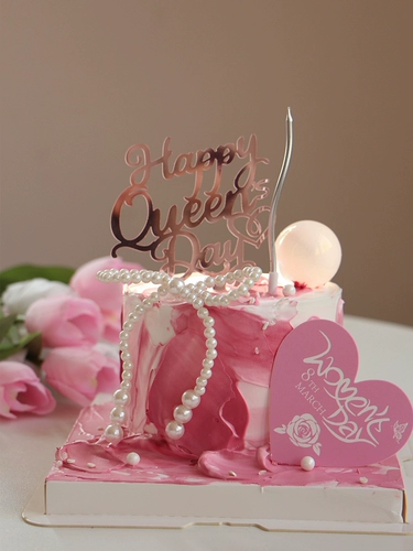Сетка красного торта украшения -в 38 фестивале Queen Festival Festival Festival Mom Festival Accounting Candle Pearl Bow Card