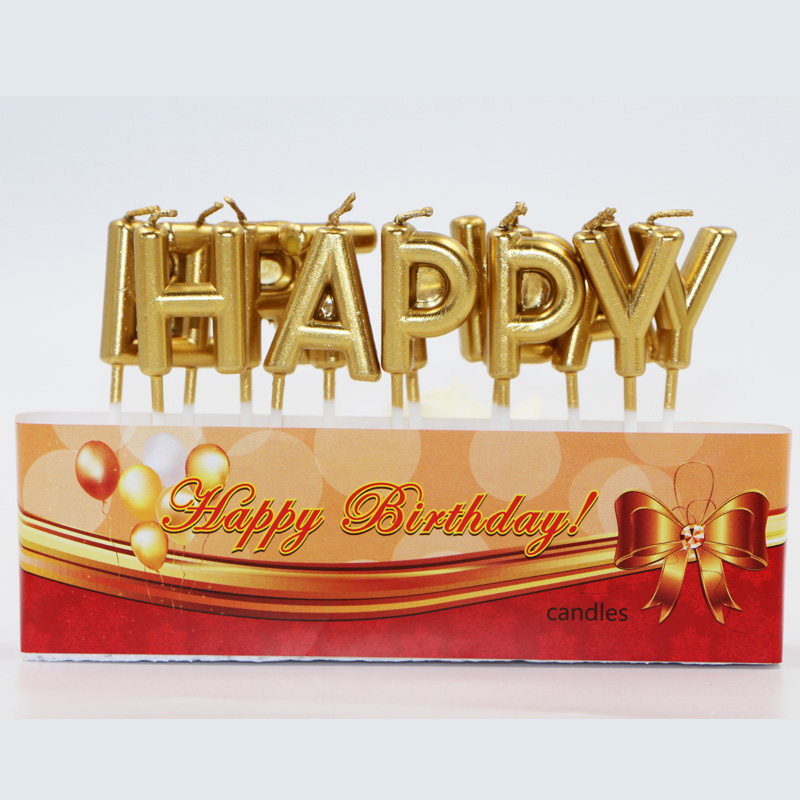 Local tyrant gold birthday candle happy birthday happy birthday gold-plated craft golden letter candle
