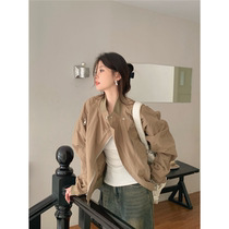Limited time special offer design stand collar windbreaker jacket for women 2024 early autumn American retro jacket loose casual top