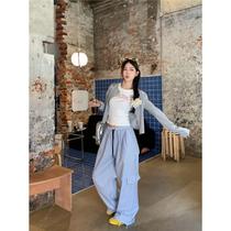 Limited time special offer casual suit sun protection jacket womens letter printed short-sleeved T-shirt summer wide-leg pants three-piece set