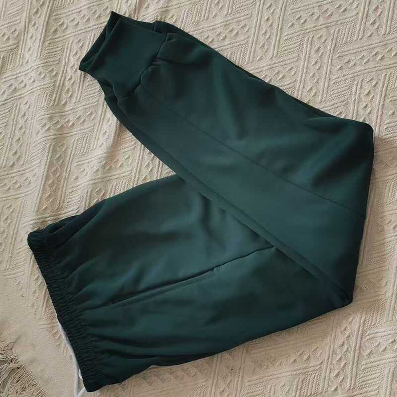 Dark Green School Uniform Pants, Winter Fleece-Lined, Deep Green Solid Color, Jogger Style, Straight-Leg, Plain School Pants for Primary and Secondary School Students, Pure Green