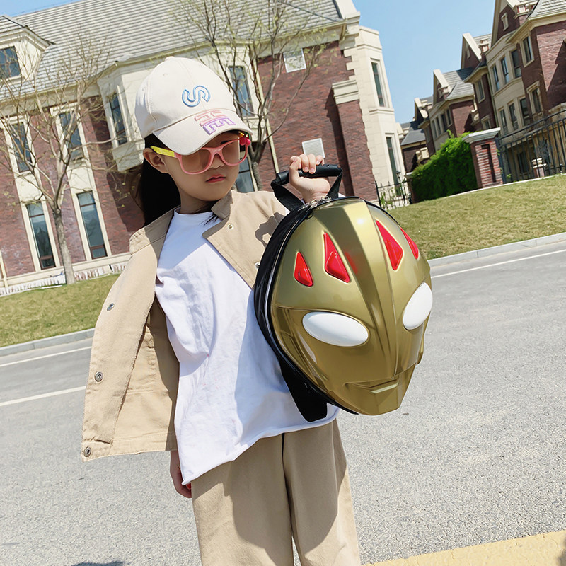 Children's Ultraman PVC2020 new explosion style fashion all-match boy cartoon waterproof student backpack tide