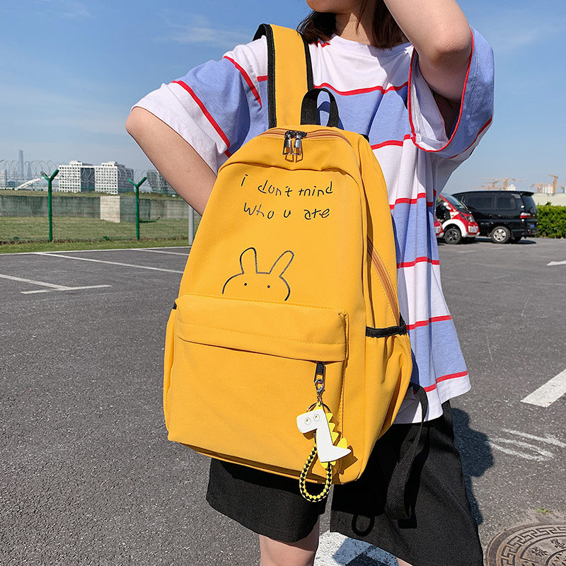2021 autumn new simple backpack high school students all-match Japanese casual ing wind waterproof backpack women