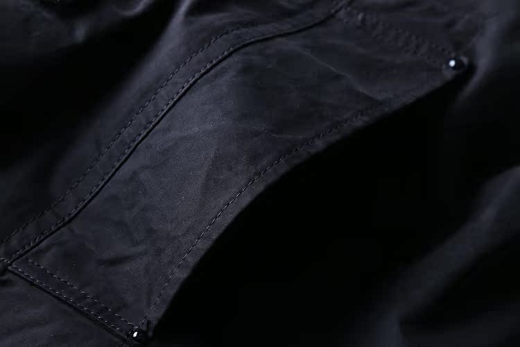51SHOP Áo khoác nam kiểu Âu và áo hai dây kiểu áo ngực đơn màu đen áo gió dù