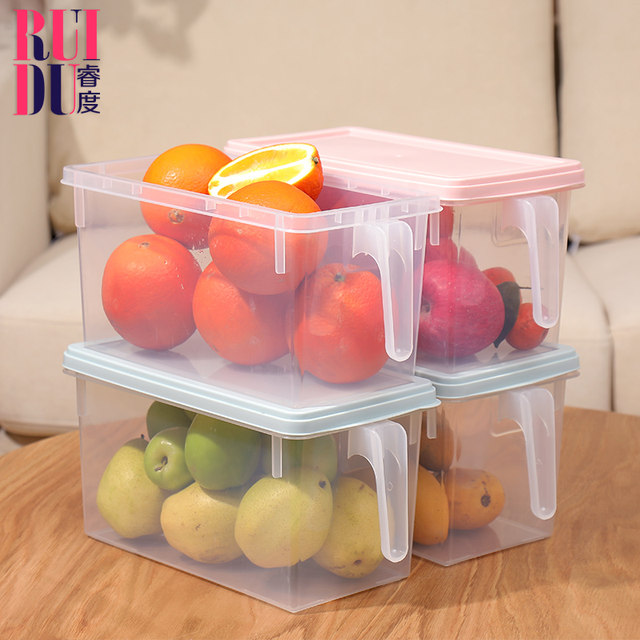 Refrigerator storage box drawer-type vegetable crisper kitchen partition storage box household food organization and storage artifact