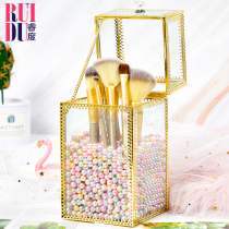 Ruiduo makeup brush bucket storage ins Wind desktop storage rack retro gold dust glass storage bucket