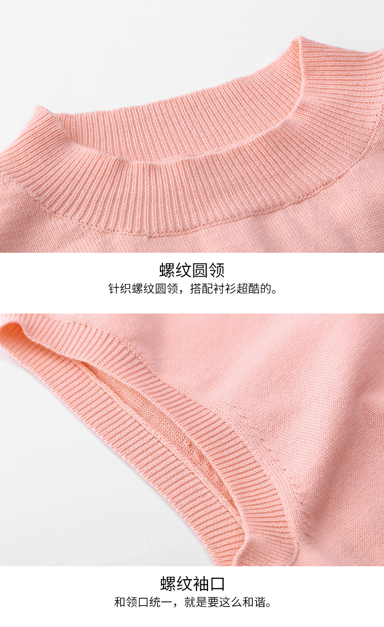 Amy Love College Wind vest Nữ dệt kim Mùa thu Mới Slim Cổ tròn Bên ngoài Áo len Không tay Áo len Vest áo khoác vest nữ