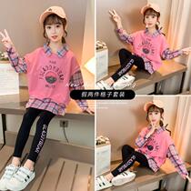 Girls autumn clothing suit 2020 new ocean gas 12 preliminary Sino-Korean version CUHK Boy 13-year-old girl Fall 8 Two sets