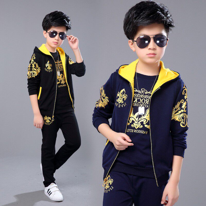 8 Children's Clothes Boys Spring and Autumn Suit 2017 New Style 7 Big Boys 9 Children 10 Sports 11 Spring Little Boys Three-piece Set