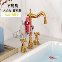 Stainless steel faucet hanging basket storage rack Rag drain rack Household kitchen punch-free sink storage rack