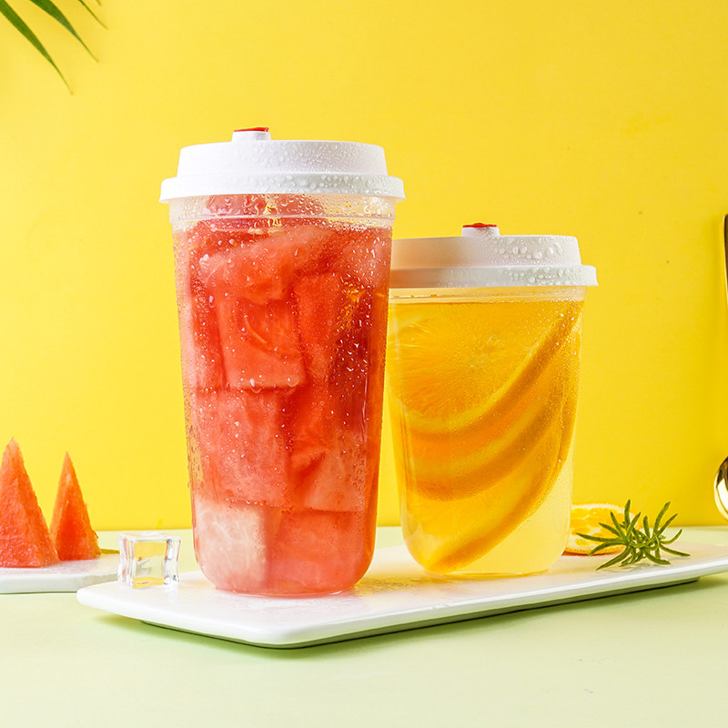500ml700ml U-shaped cup 90 caliber milk tea beverage cup juice cup milk tea cup disposable with cover customization