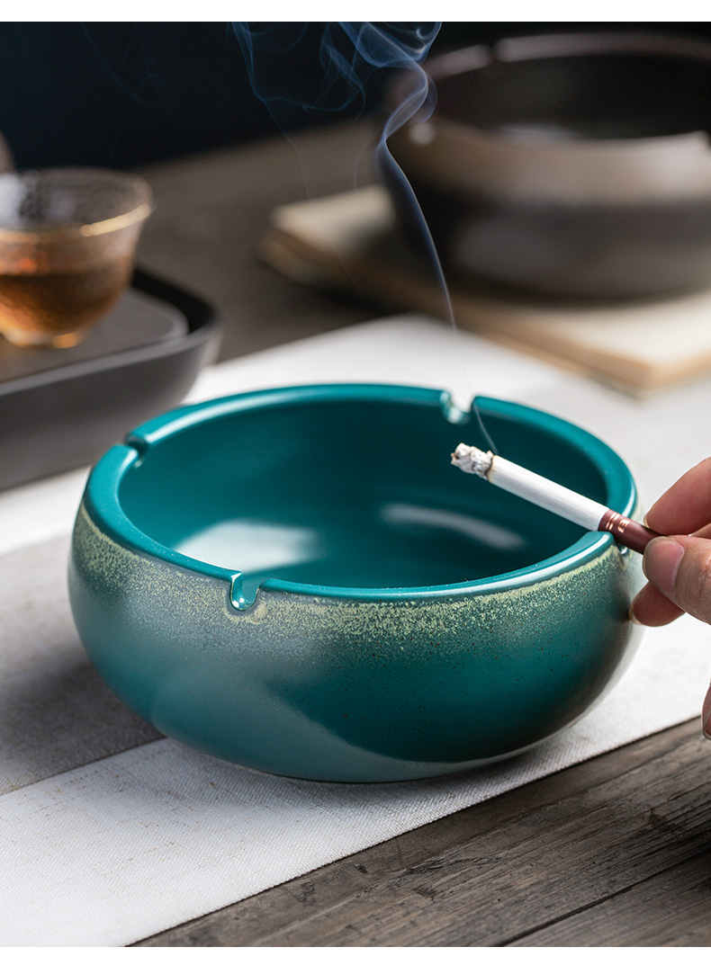 Creative large ashtray Chinese style restoring ancient ways move ceramic ashtray home sitting room office windproof ashtray