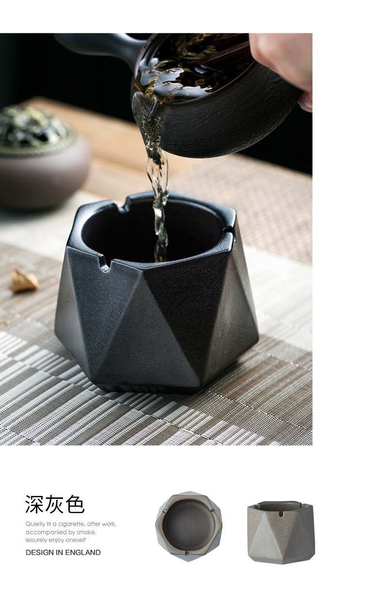 Porcelain color beautiful ashtray up with the new Chinese style of creative move large household multi - functional office ceramic ashtray trend