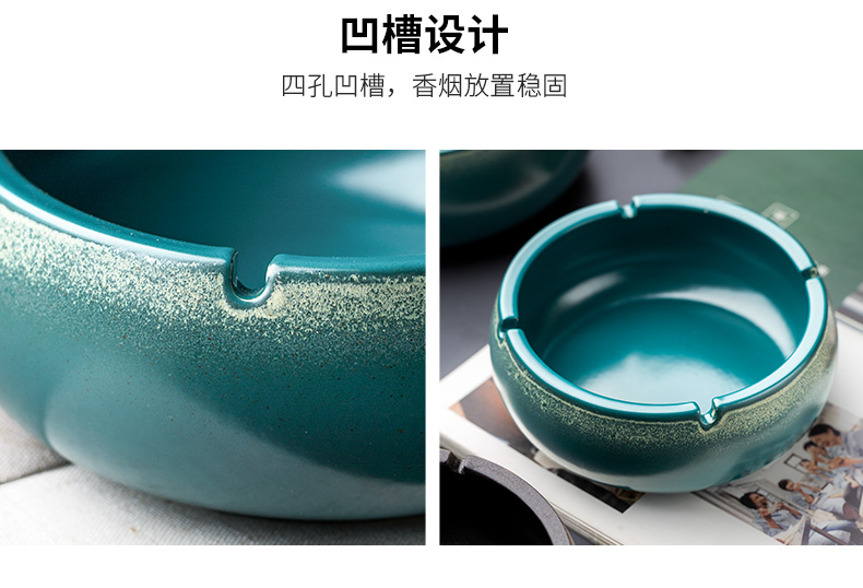 Creative large ashtray Chinese style restoring ancient ways move ceramic ashtray home sitting room office windproof ashtray
