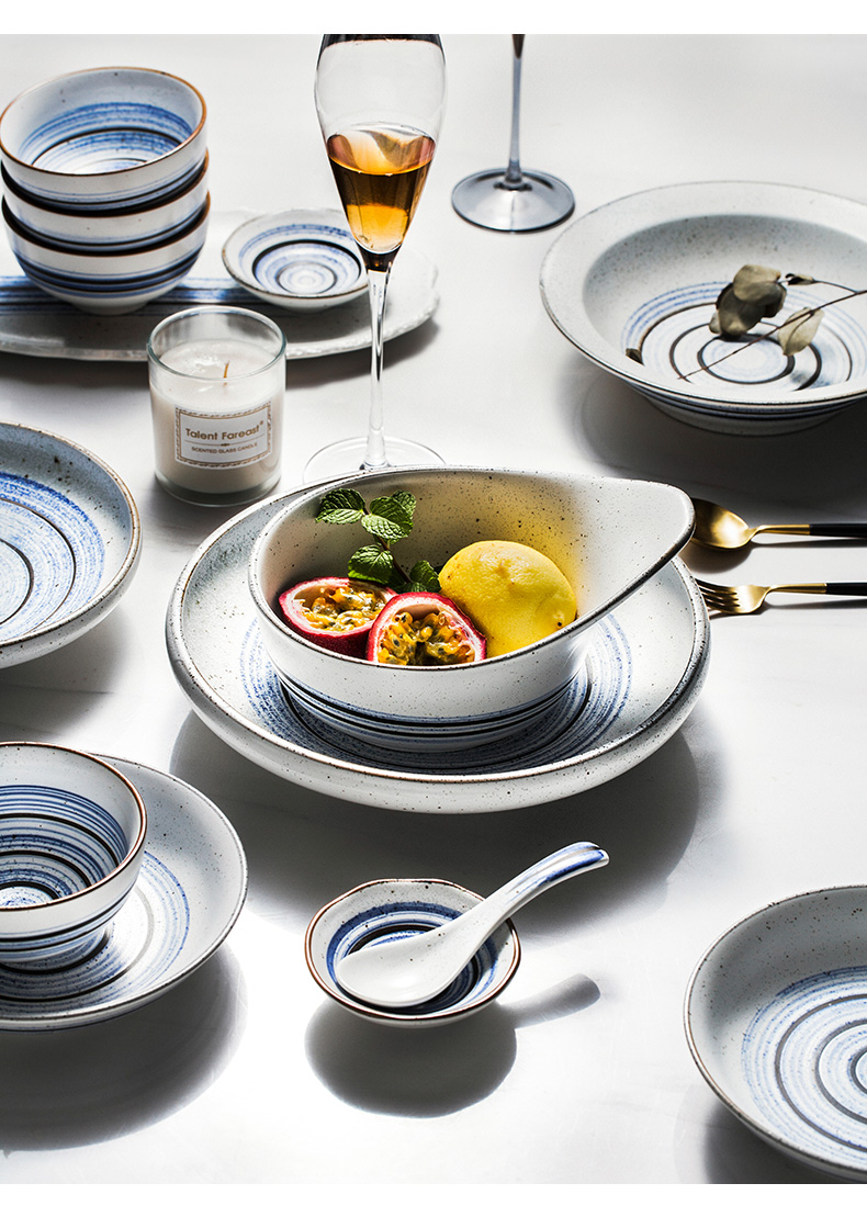 Porcelain color beauty of Japanese the qing xuan creative ceramic tableware household rice bowls rainbow such as bowl dish dish dish soup bowl of soup