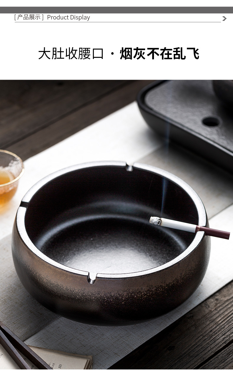 Creative large ashtray Chinese style restoring ancient ways move ceramic ashtray home sitting room office windproof ashtray