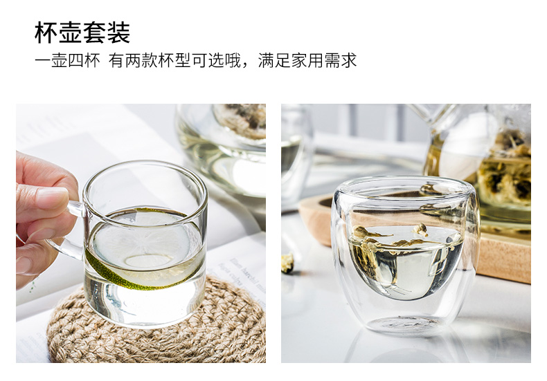 Porcelain color beauty heat - resistant glass teapot with cover flower pot mercifully fruit tea pot teapot teacup tea set