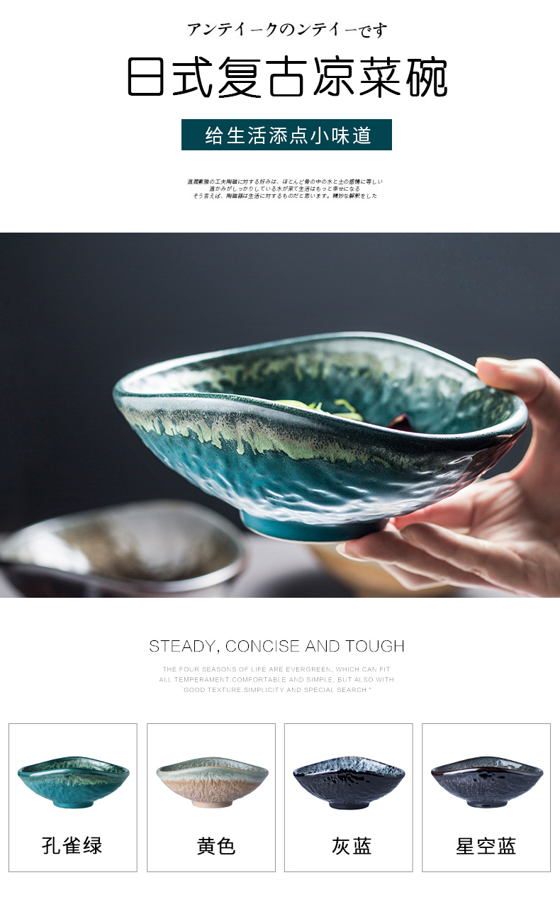 Porcelain color beauty of Japanese ceramic bowl creativity tableware restoring ancient ways of household food bowl of cold dish bowl snack bowl rainbow such as bowl shaped bowl