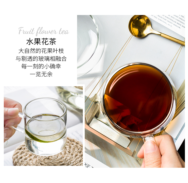 Porcelain color beauty heat - resistant double - layer transparent glass cup cup upset against the hot take small cups kungfu tea set