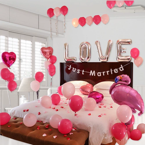 Свадебный алюминиевый фильм Balloon Свадьба Новый свадебный дом украшения романтическая сеть красно -конфессий Пакет творческие праздничные поставки