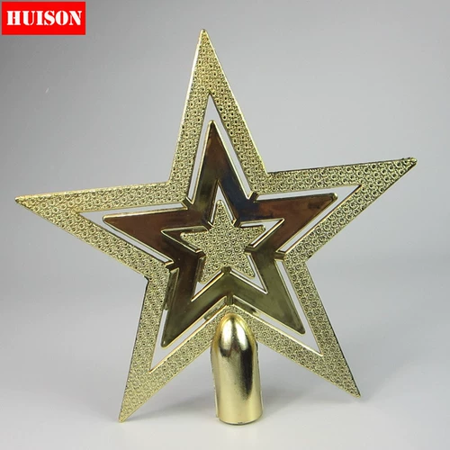 HUISON Рождественские принадлежности Рождественская елка Топ звезда рождественская украшение золото/серебряная пентаграмма Прямые продажи