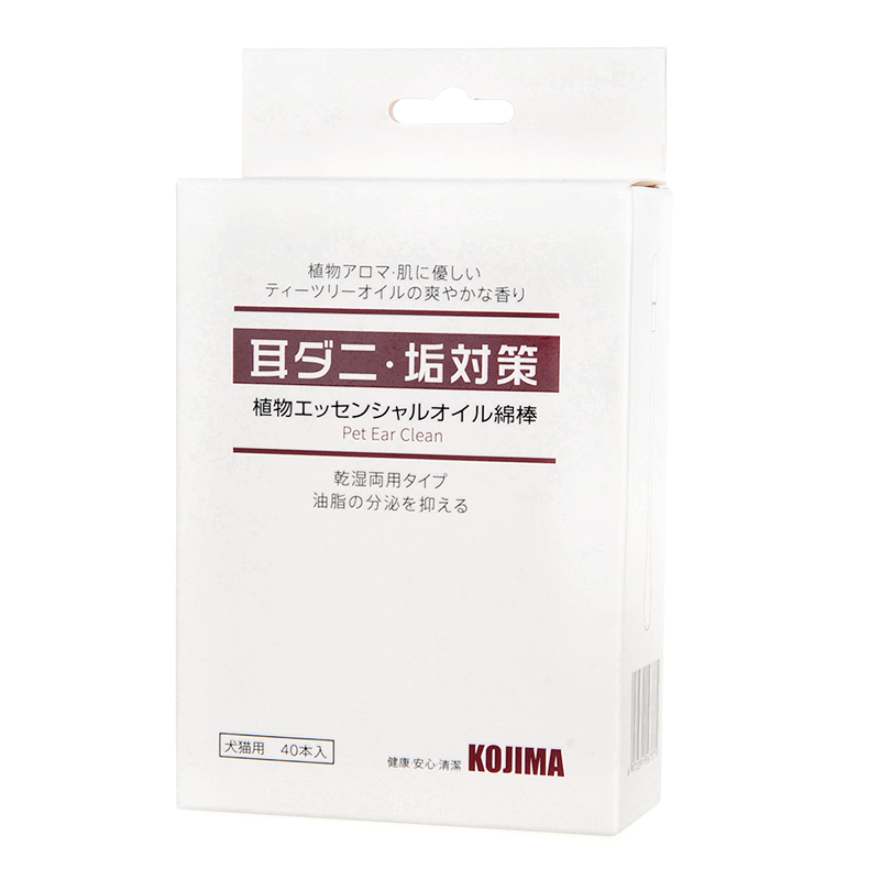 Kojima寵物耳部精油棉棒40支寵物寵物犬貓通用祛除耳垢異物耳清潔 Kojima寵物耳部精油棉棒40支寵物寵物犬貓通用祛除耳垢異物耳清潔