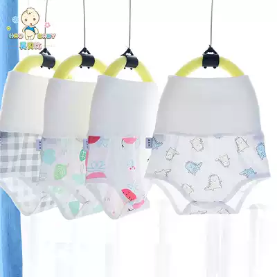 Baby high waist belly underwear 1 cotton mesh summer thin baby children's triangle shorts bread pants 3 years old