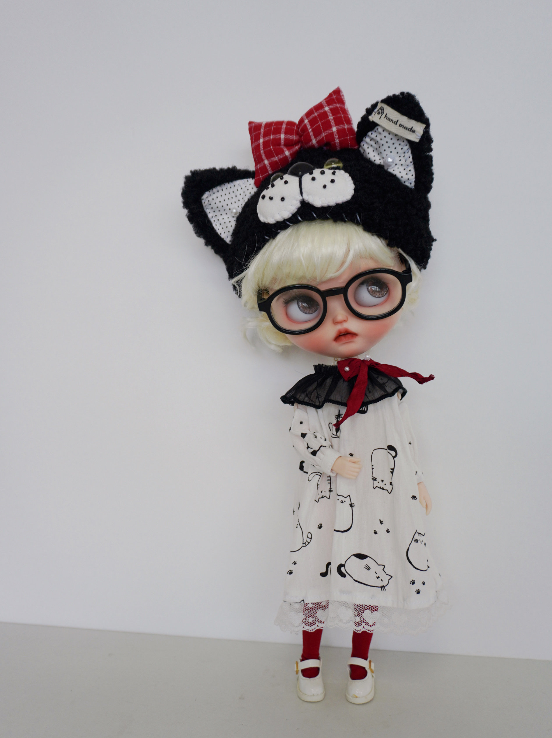 одежду полу ребенка 【blythe娃衣】黑猫小帽and连衣裙