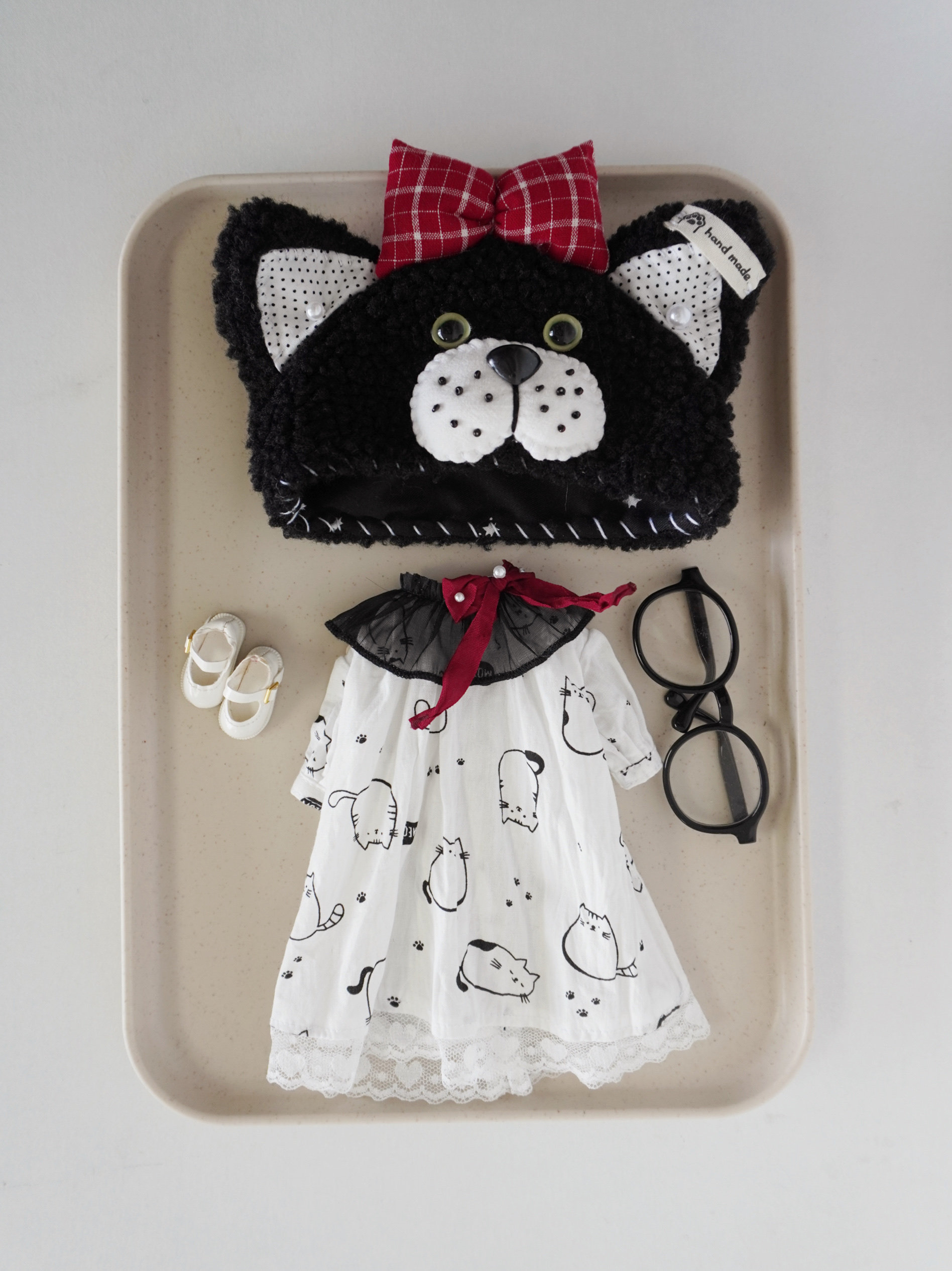 одежду полу ребенка 【blythe娃衣】黑猫小帽and连衣裙