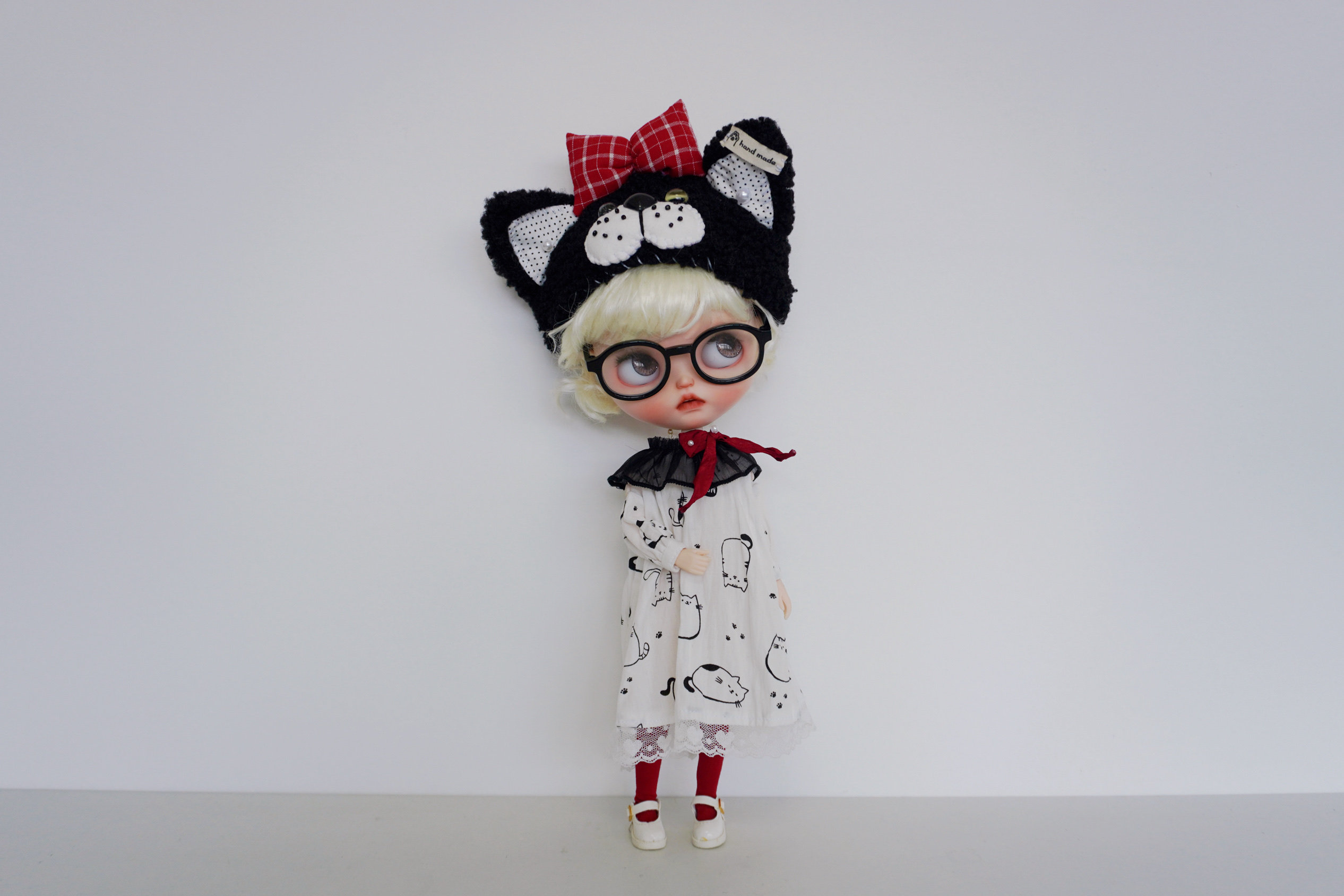 одежду полу ребенка 【blythe娃衣】黑猫小帽and连衣裙